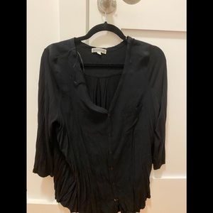 Three Quarter Sleeve Black Top